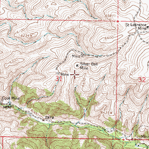 Topographic Map of Silver Bell Mine, MT