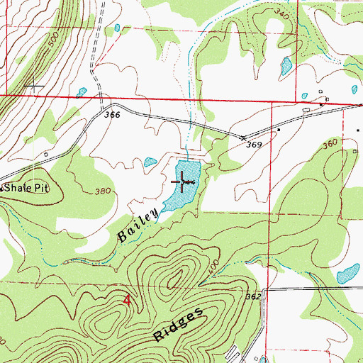 Topographic Map of Bailey Branch Lake, AR