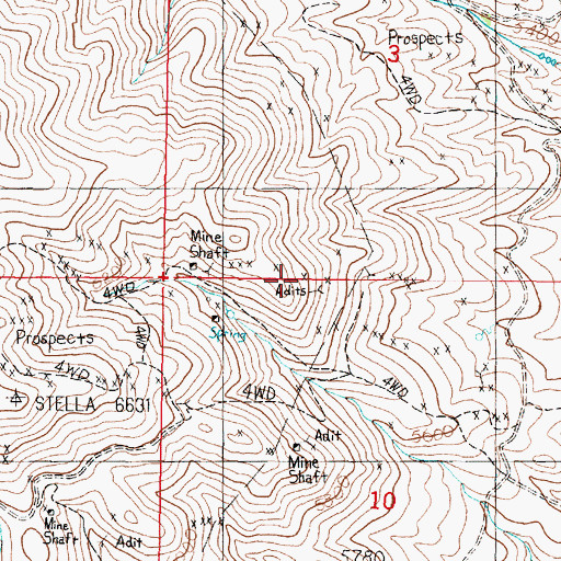 Topographic Map of Silver Star Mine, MT