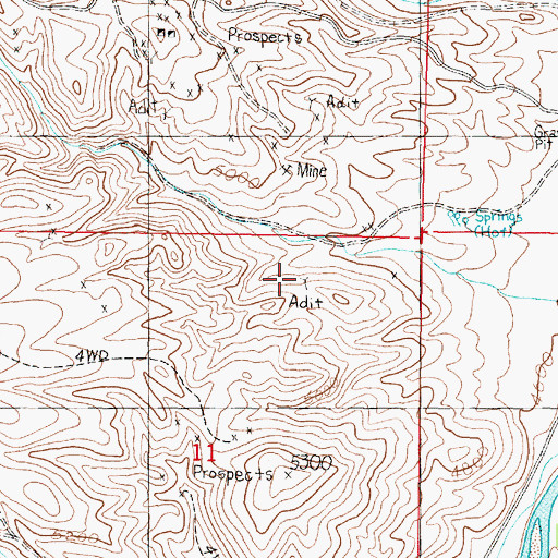 Topographic Map of Star Mine, MT