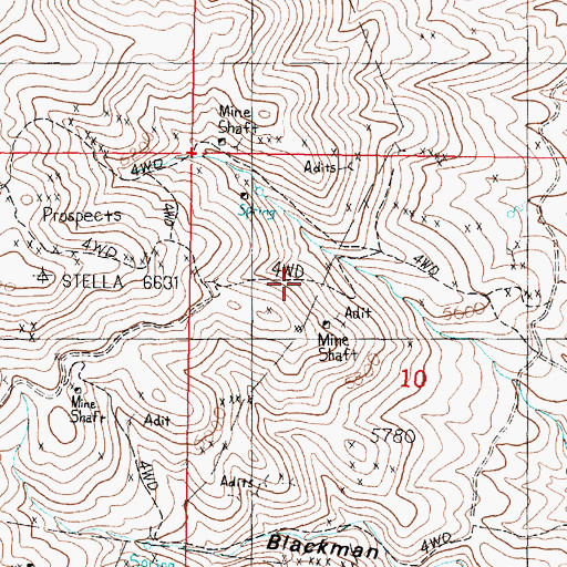 Topographic Map of Chromite Mine, MT