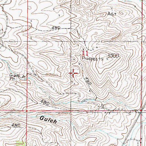 Topographic Map of SW Section 11 Mine, MT