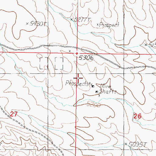 Topographic Map of NW Section 26 Mine, MT