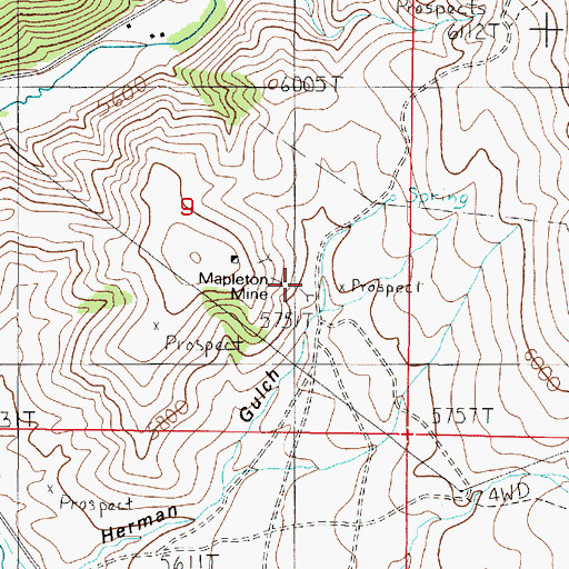 Topographic Map of East Mapleton Mine, MT