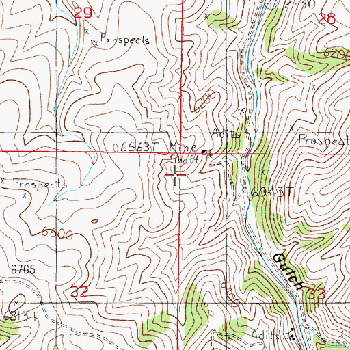 Topographic Map of Lucky Strike Mine, MT