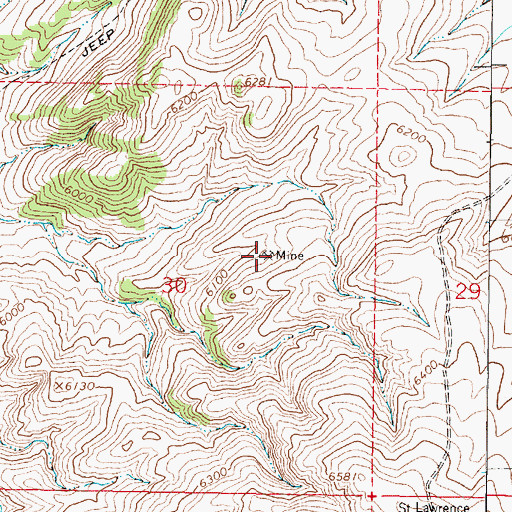 Topographic Map of Golden Overlook Mine, MT
