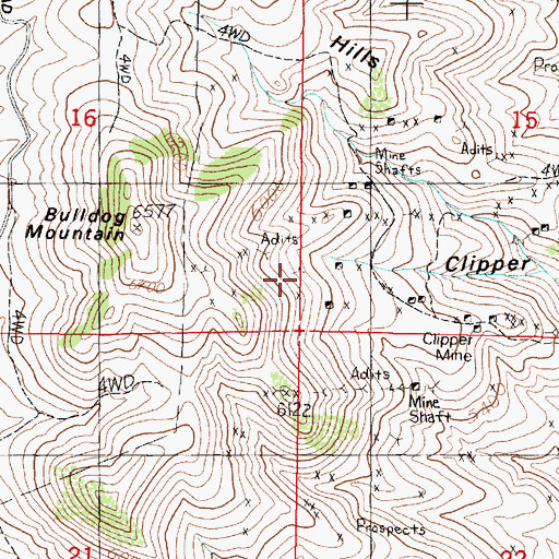 Topographic Map of Agalia Mine, MT