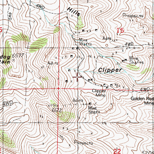 Topographic Map of Iron Rod Extension Mine, MT