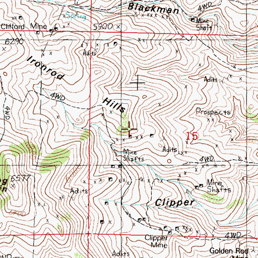 Topographic Map of Baccharat Mine, MT