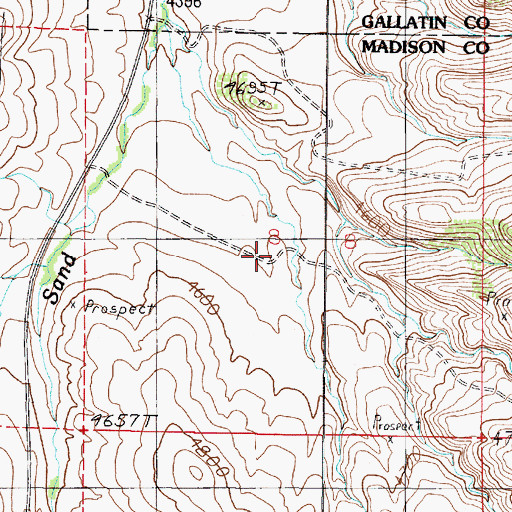 Topographic Map of NE SE Section 8 Mine, MT