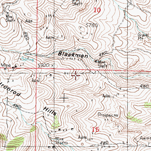 Topographic Map of Moonlight Mine, MT