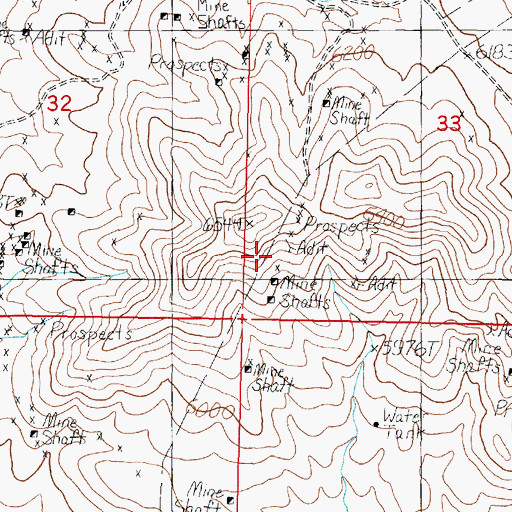 Topographic Map of Anything Mine, MT