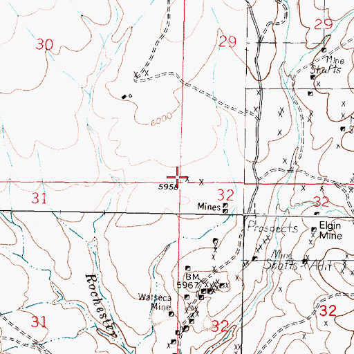 Topographic Map of Yellow Metal Mine, MT