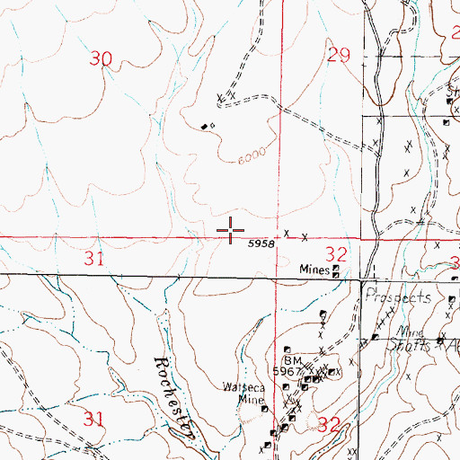 Topographic Map of Lizzie Ann Mine, MT