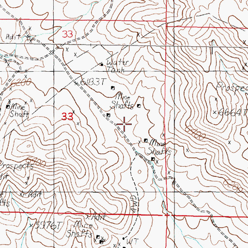 Topographic Map of Elizabeth Mine, MT