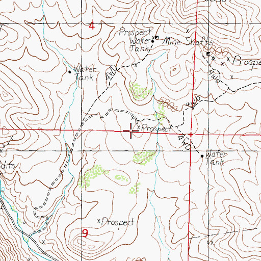 Topographic Map of Crystal Mine, MT