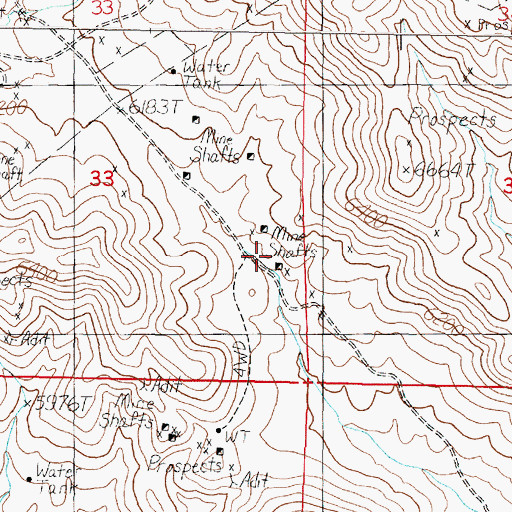 Topographic Map of Full House Mine, MT