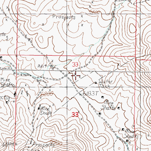 Topographic Map of Alaska Mine, MT