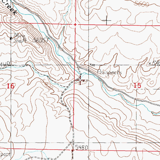 Topographic Map of NW Section 15 Mine, MT