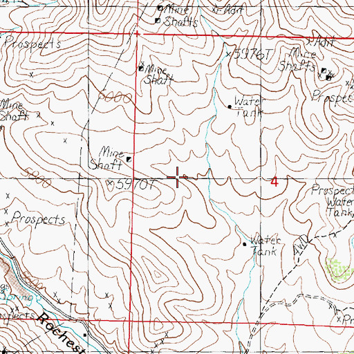 Topographic Map of Idler Mine, MT