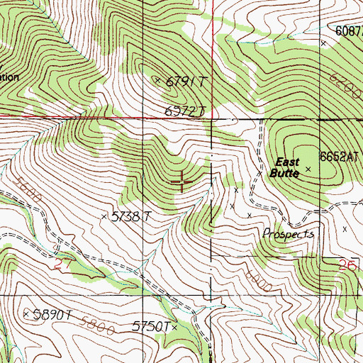 Topographic Map of Gilliam Vermiculite Mine, MT