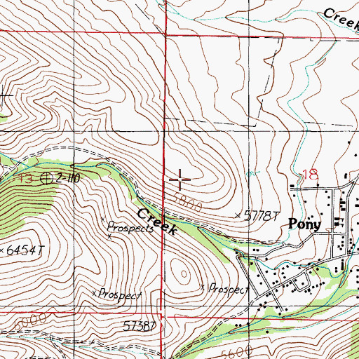 Topographic Map of SW NW Section 18 Mine, MT