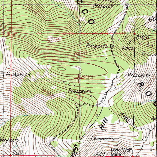 Topographic Map of SE NW Section 16 Mine, MT