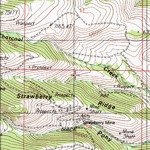 Topographic Map of NW NE Section 14 Mine, MT