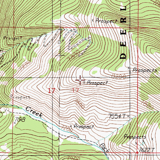 Topographic Map of NW SE Section 17 Mine, MT