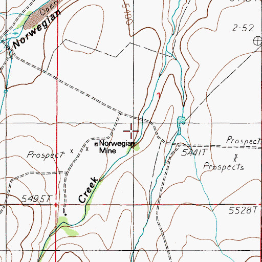 Topographic Map of Pauline Mine, MT
