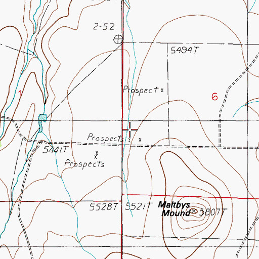 Topographic Map of NW SW Section 6 Mine, MT