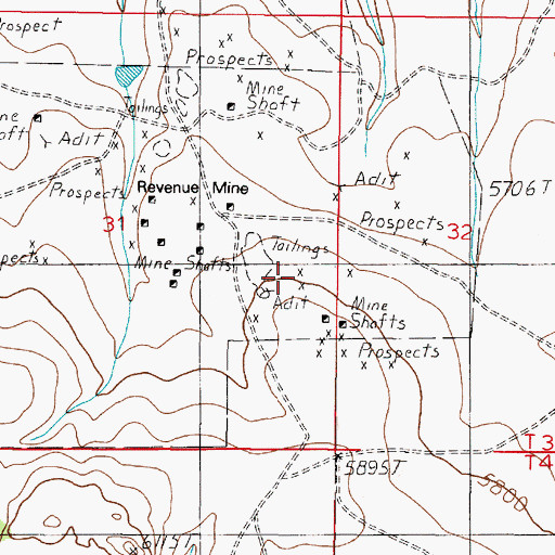 Topographic Map of NE SE Section 31 Mine, MT