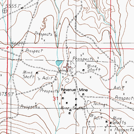 Topographic Map of Mary A Mine, MT