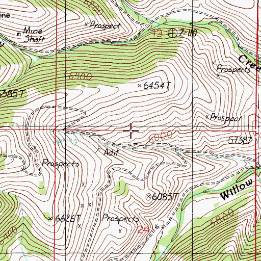 Topographic Map of SE NW Section 24 Mine, MT