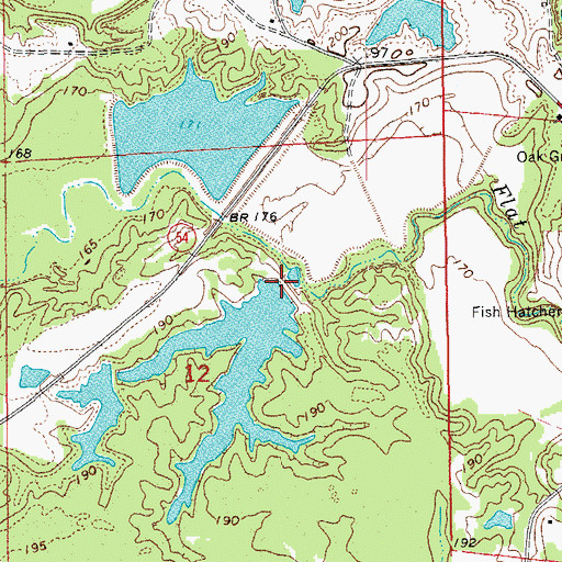 Topographic Map of Farmers Lake Dam, AR