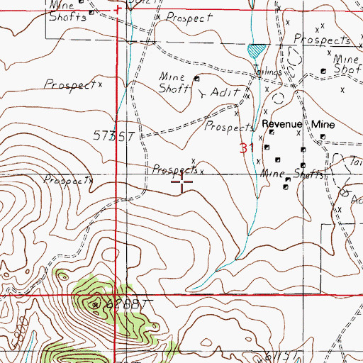 Topographic Map of New York Belle Mine, MT