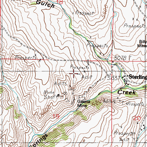 Topographic Map of Galena Minor Mine, MT