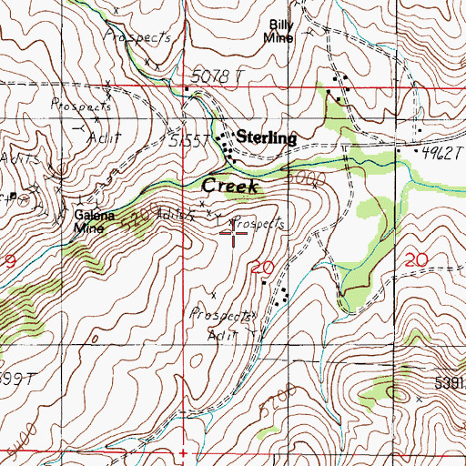 Topographic Map of SE NW Section 20 Mine, MT