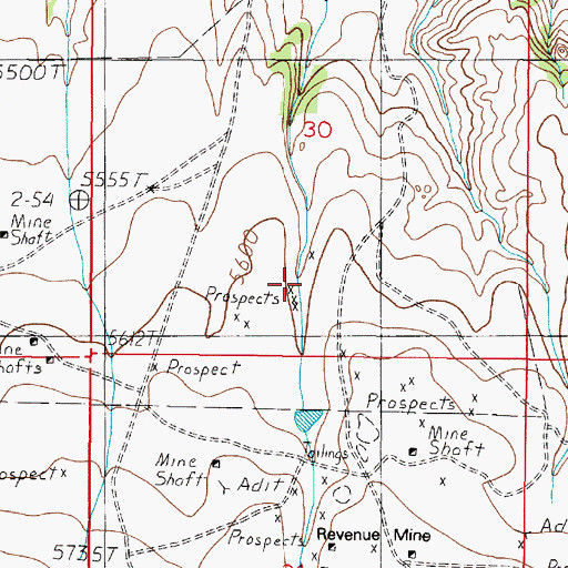 Topographic Map of Brooklyn/Black Prince Mine, MT