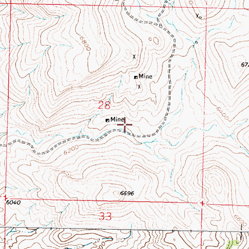 Topographic Map of NE SE Section 29 Mine, MT