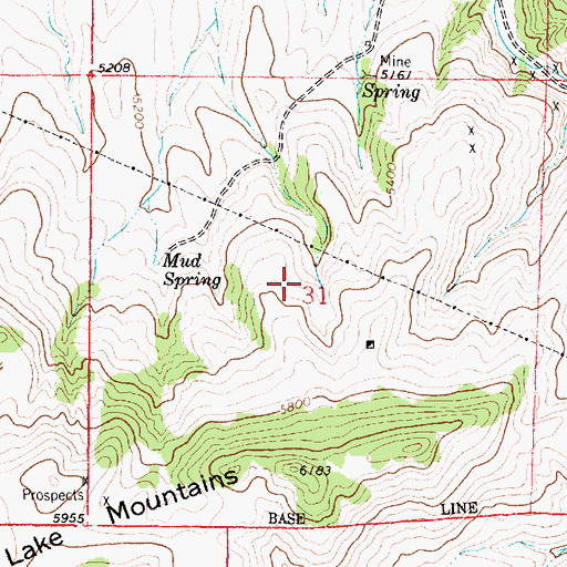 Topographic Map of NW SE Section 31 Mine, MT