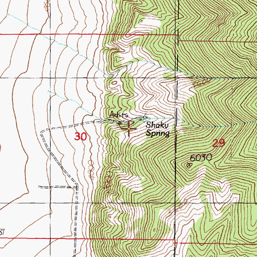 Topographic Map of Shaky Spring Mine, MT