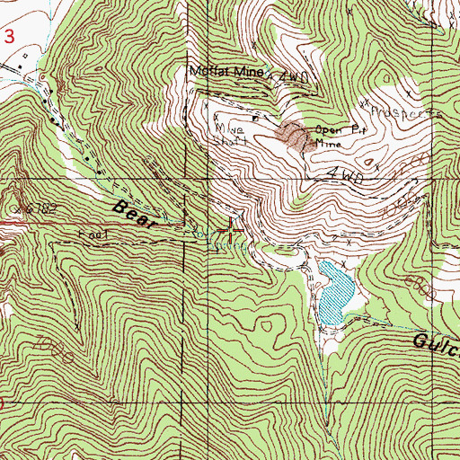 Topographic Map of Moonlight Mine, MT