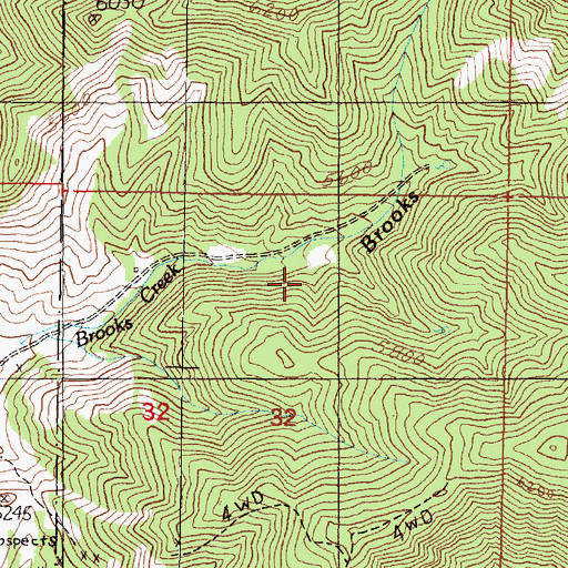 Topographic Map of Brooks Creek Mine, MT