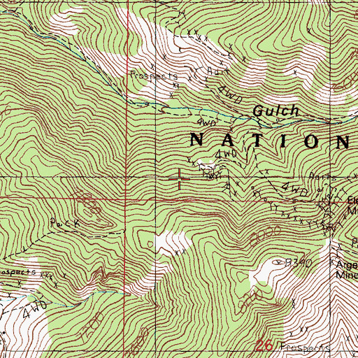 Topographic Map of Eleanor West Mine, MT