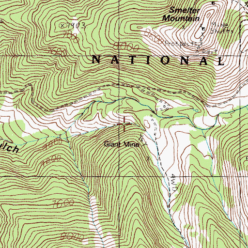 Topographic Map of Giant Mine, MT