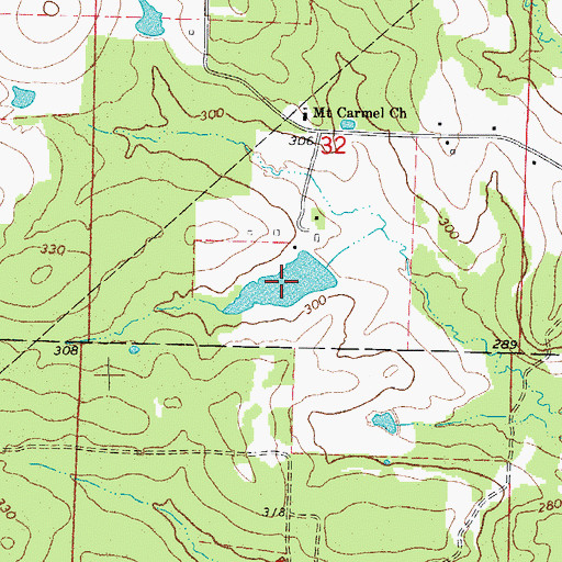 Topographic Map of Miller Lake, AR