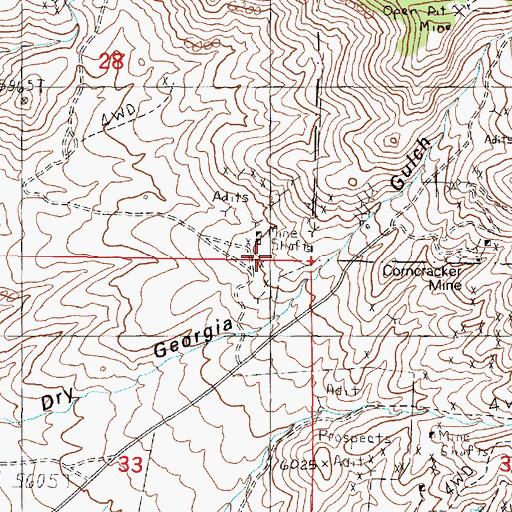 Topographic Map of Deutschland Mine, MT
