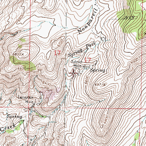 Topographic Map of Toledo Mine, MT