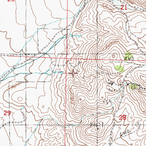 Topographic Map of NW NW Section 28 Mine, MT